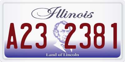 IL license plate A232381