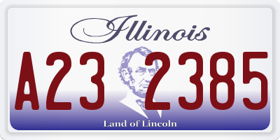 IL license plate A232385