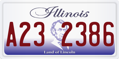 IL license plate A232386