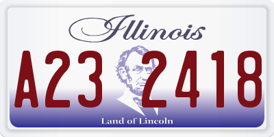 IL license plate A232418