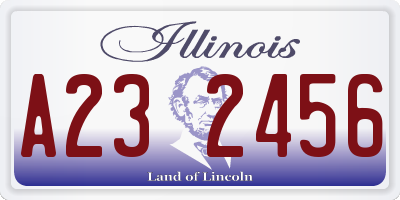 IL license plate A232456
