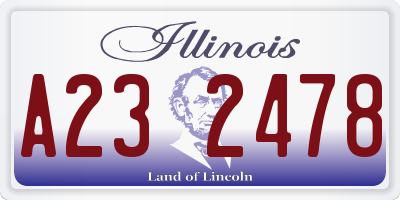 IL license plate A232478