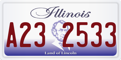IL license plate A232533