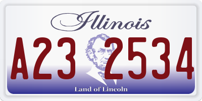 IL license plate A232534