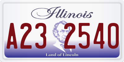IL license plate A232540