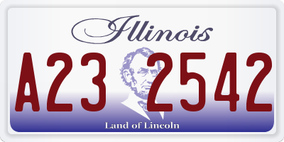 IL license plate A232542
