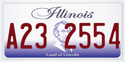 IL license plate A232554