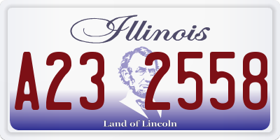 IL license plate A232558