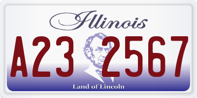 IL license plate A232567