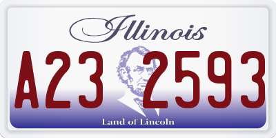 IL license plate A232593