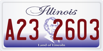 IL license plate A232603