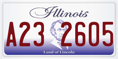IL license plate A232605