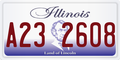 IL license plate A232608