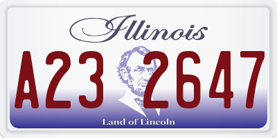 IL license plate A232647