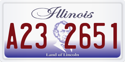 IL license plate A232651