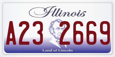 IL license plate A232669