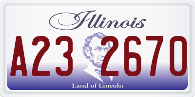 IL license plate A232670