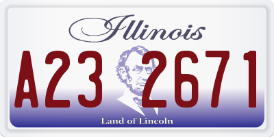 IL license plate A232671