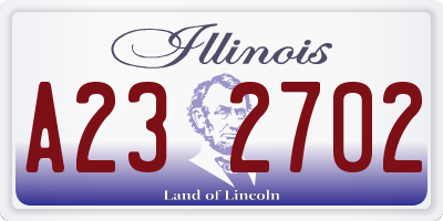 IL license plate A232702