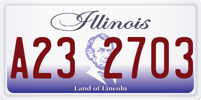IL license plate A232703