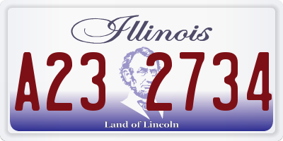 IL license plate A232734