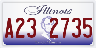 IL license plate A232735