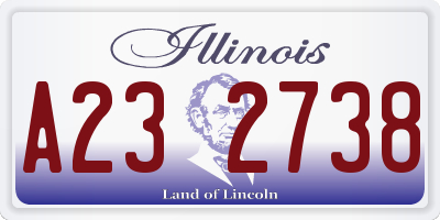 IL license plate A232738
