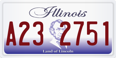 IL license plate A232751