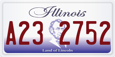 IL license plate A232752