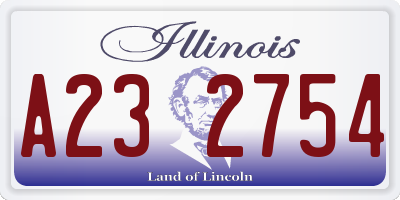IL license plate A232754