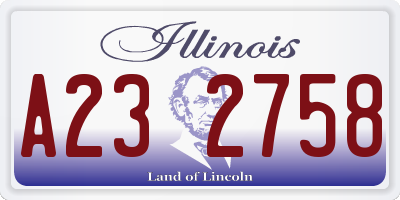 IL license plate A232758