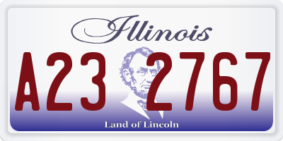 IL license plate A232767