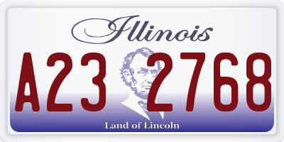 IL license plate A232768