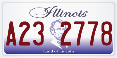 IL license plate A232778