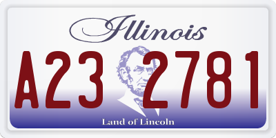 IL license plate A232781