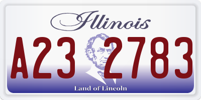 IL license plate A232783