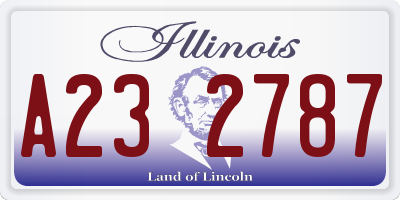 IL license plate A232787