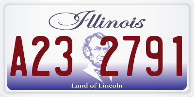 IL license plate A232791