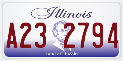 IL license plate A232794