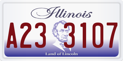 IL license plate A233107
