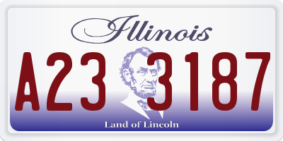 IL license plate A233187