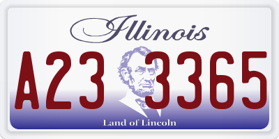 IL license plate A233365