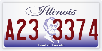 IL license plate A233374
