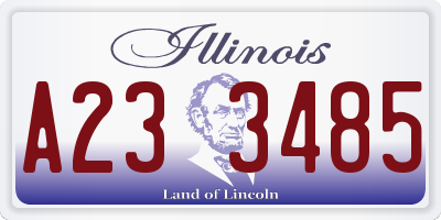 IL license plate A233485