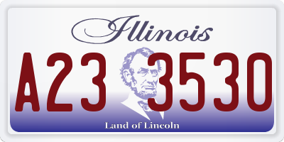 IL license plate A233530