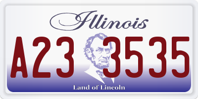 IL license plate A233535