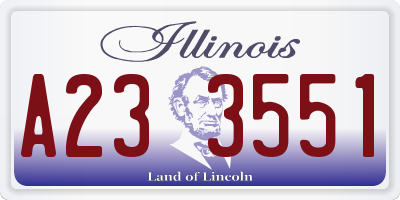 IL license plate A233551