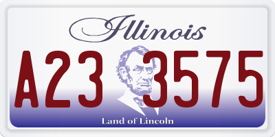 IL license plate A233575