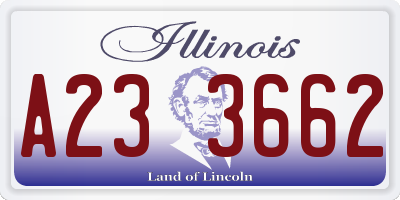 IL license plate A233662