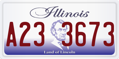 IL license plate A233673